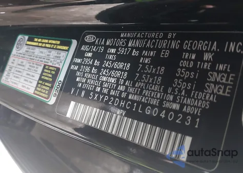2020 Kia Telluride Lx from USA, damaged, VIN 5XYP2DHC1LG040231